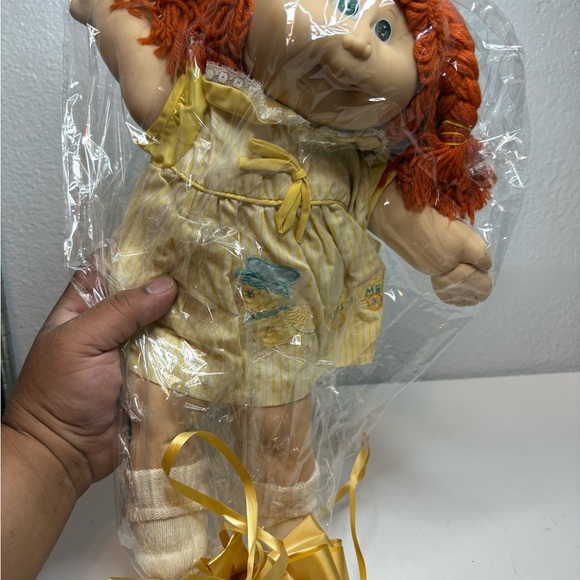 Vintage Cabbage patch kids Yellow Striped Doll with Red Hair